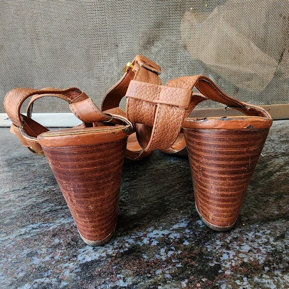 Lauren Ralph Lauren Brown Leather Luna Sandals Size 10B - Picture 12 of 16